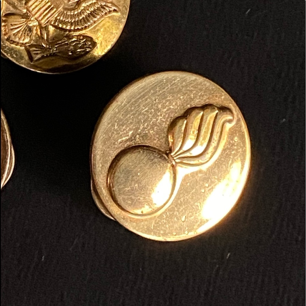 U.S. Army Ordanance branch lapel pin 1" antique button pin vintage WWII